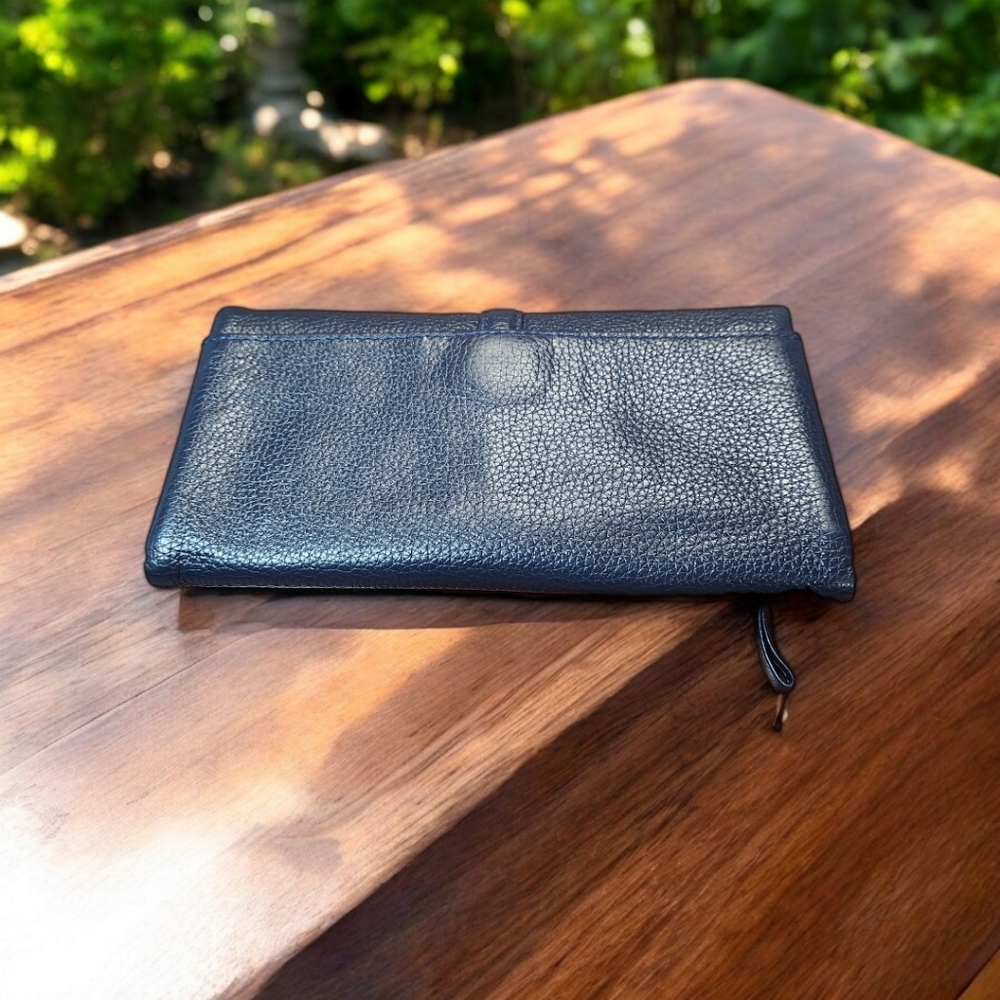 **Brighton Navy Blue Nolita Shimmer Large Wallet - Picture 2 of 3